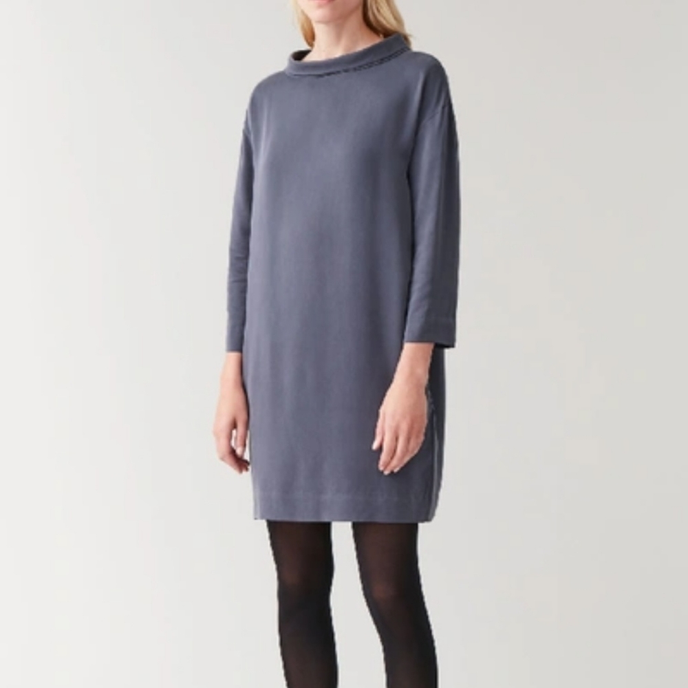 COS Wide Stand Up Collar Midi Dress